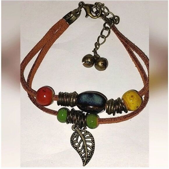 Vintage ethnic style beaded unisex adjustable bracelet - Picture 2 of 7